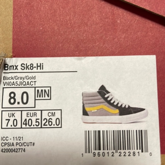 Vans BMX Sk8-Hi Black/Grey/Gold Women’s sneakers - Picture 16 of 16